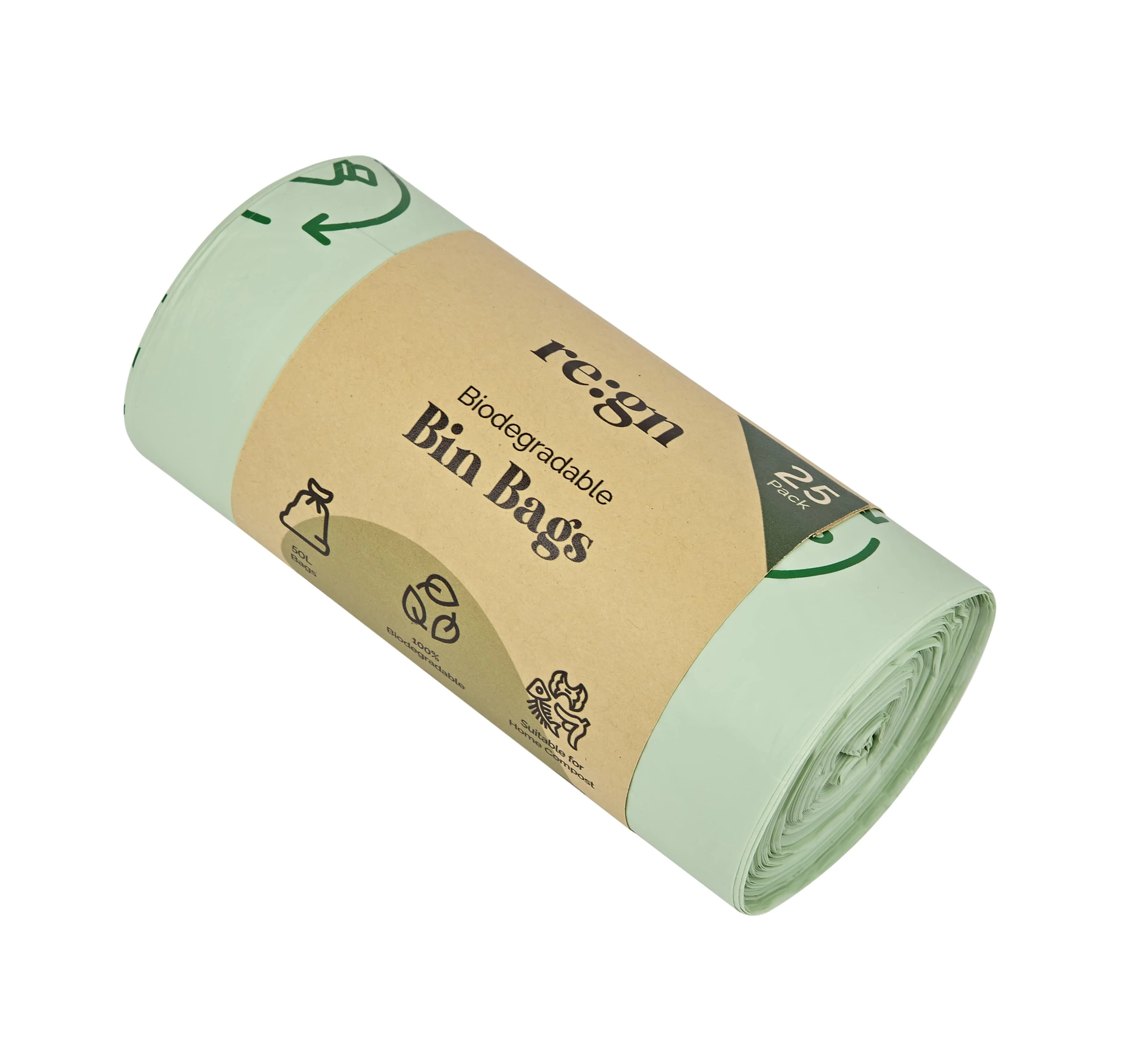 50L Biodegradable Eco Friendly Bin Bags, Eco Waste Disposal - 25 Pack - Image 2