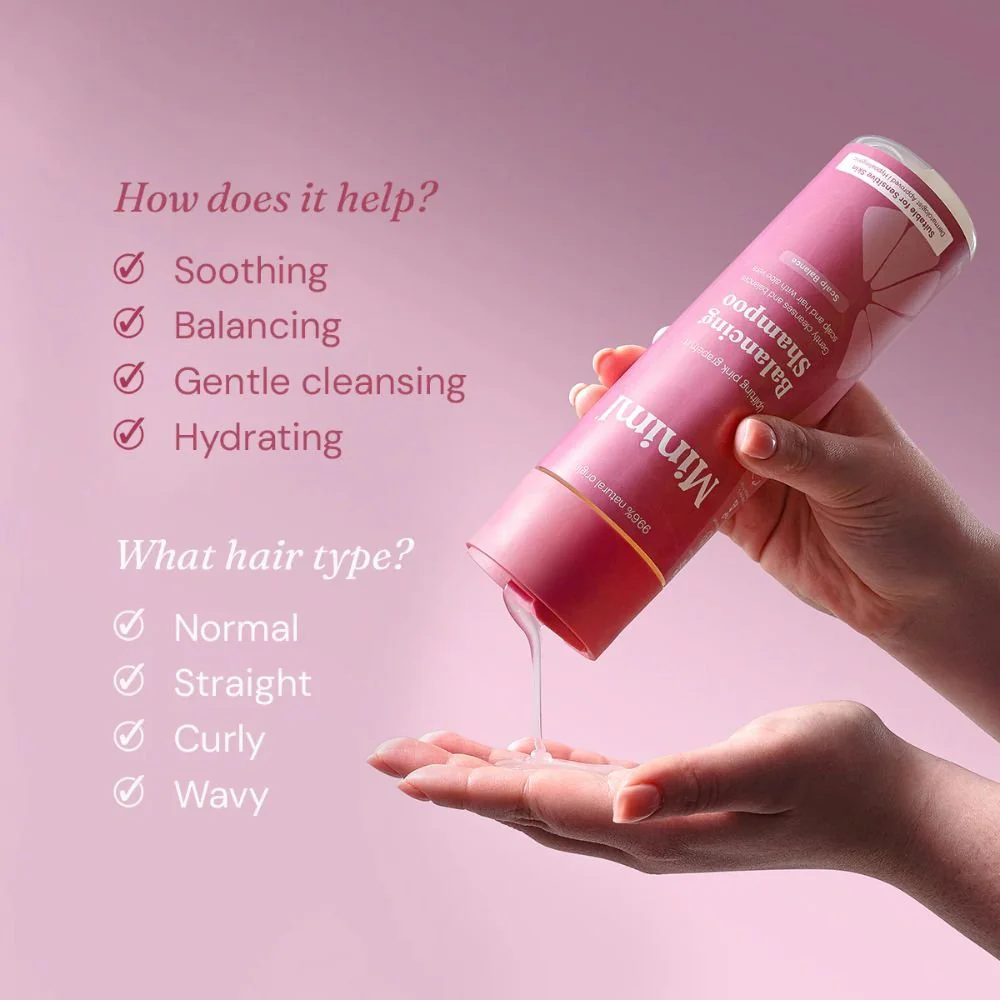 Miniml Pink Grapefruit + Aloe Vera Balancing Shampoo 1L Refill | Gentle Daily Cleanse - Image 2
