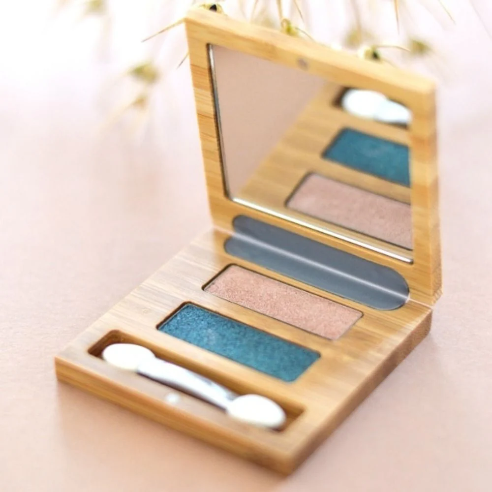 Bamboo Duo Eyeshadow Palette | Empty Refillable Makeup Compact - Image 3