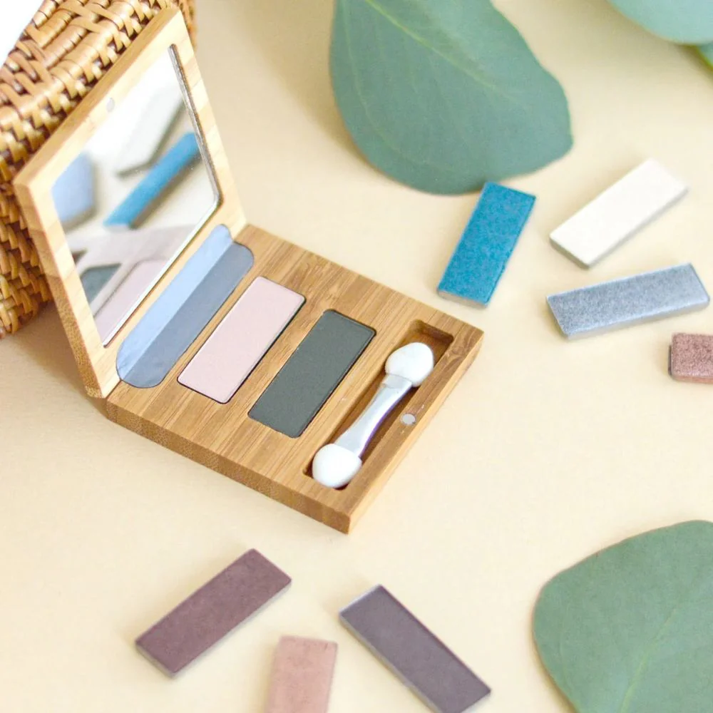 Bamboo Duo Eyeshadow Palette | Empty Refillable Makeup Compact - Image 4