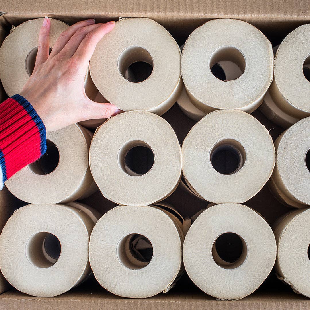 Bazoo Unbleached Bamboo Toilet Paper | 24 Rolls or 48 Rolls | 100% FSC Bamboo, Plastic-Free