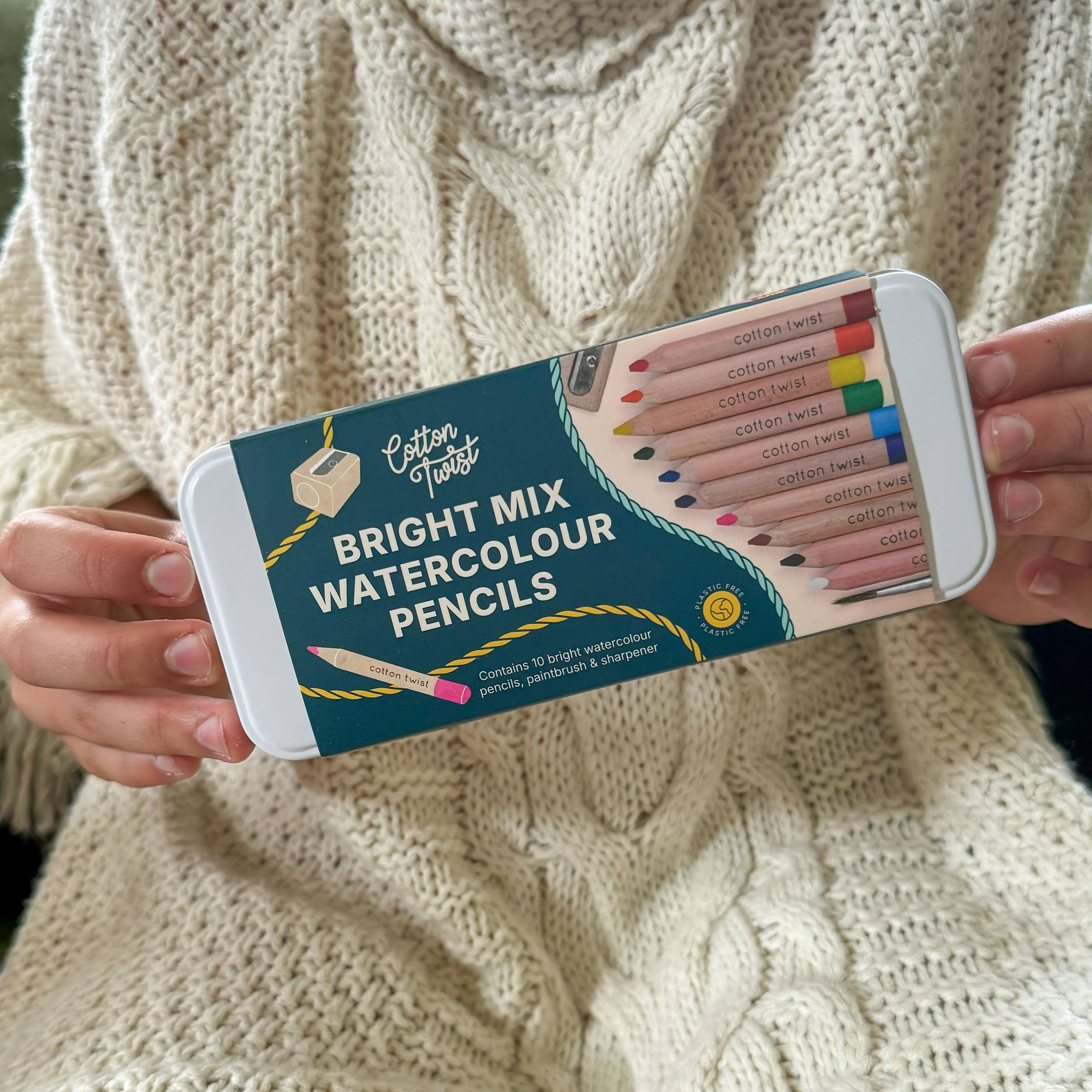 Bright Mix Watercolour Pencils Gift Set in Reusable Tin - Image 2