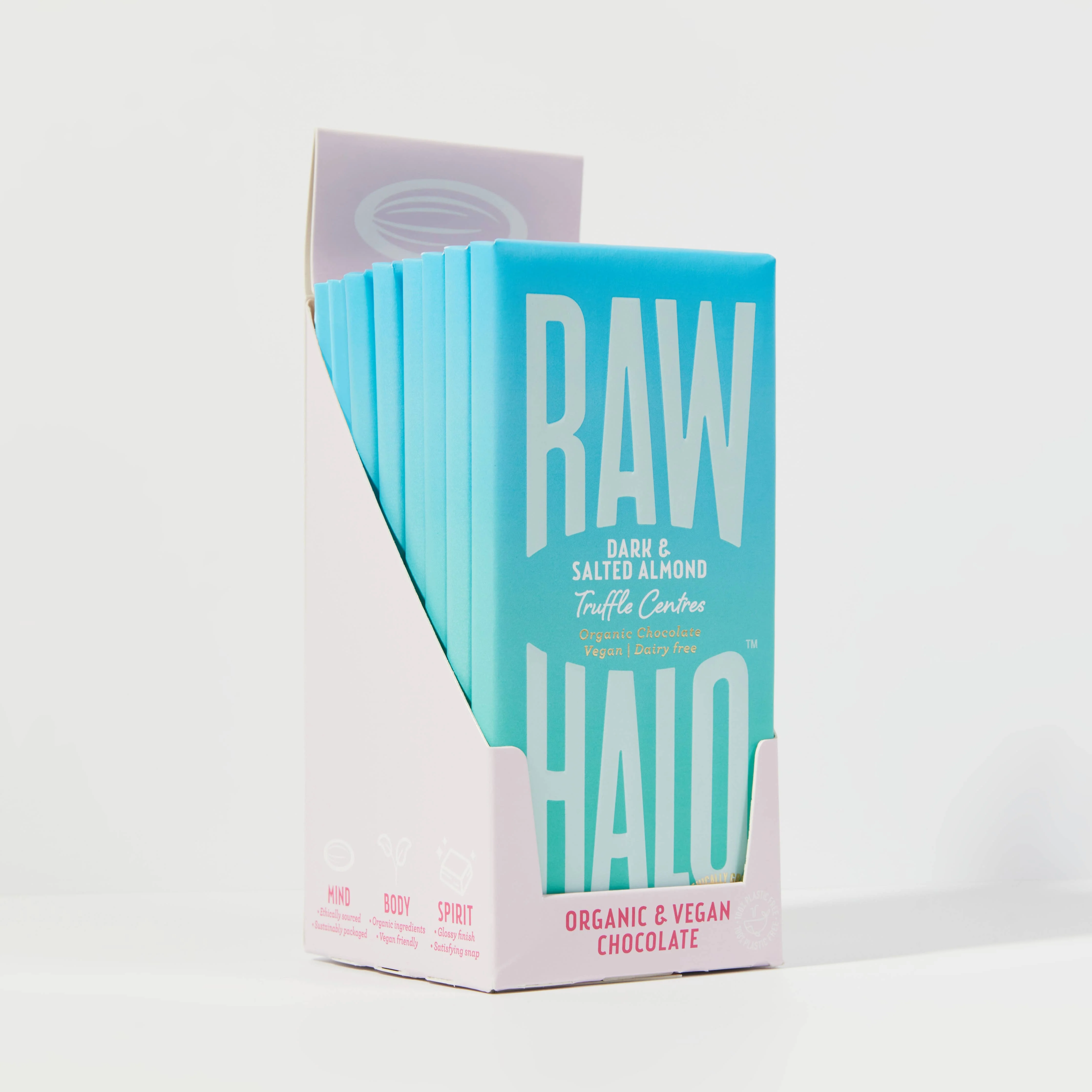 Organic Vegan Dark Chocolate with Salted Almond Truffle 90g - Image 2
