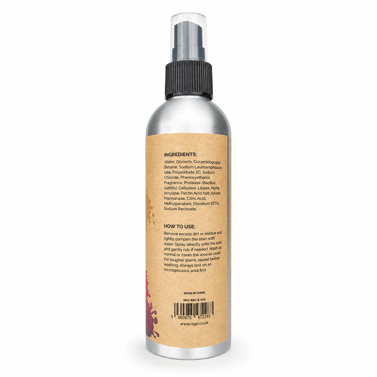 Fabric Stain Cleaner Spray 200ml | Plant-Based Pre-Wash Stain Remover | By re:gn - Image 8