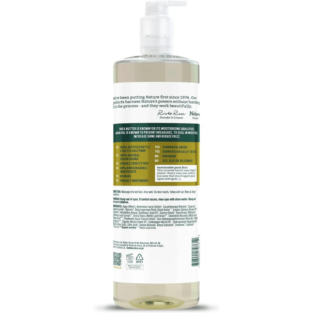 Faith In Nature Shea & Argan Shampoo – 1L - Image 2