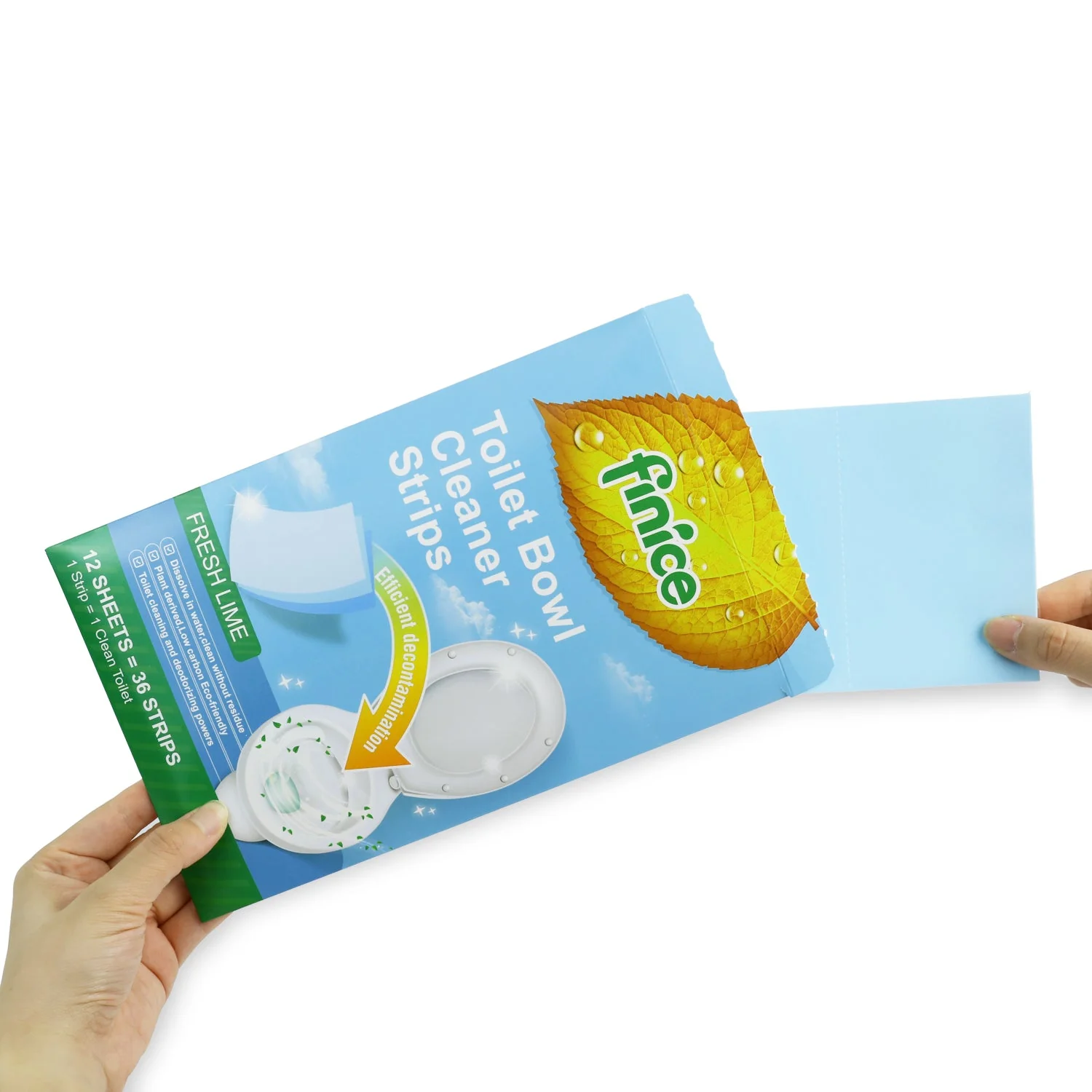 Finice Toilet Bowl Cleaner Strips – Plant-Based, Eco-Friendly, Fresh Lime, 36 Cleans - Image 2