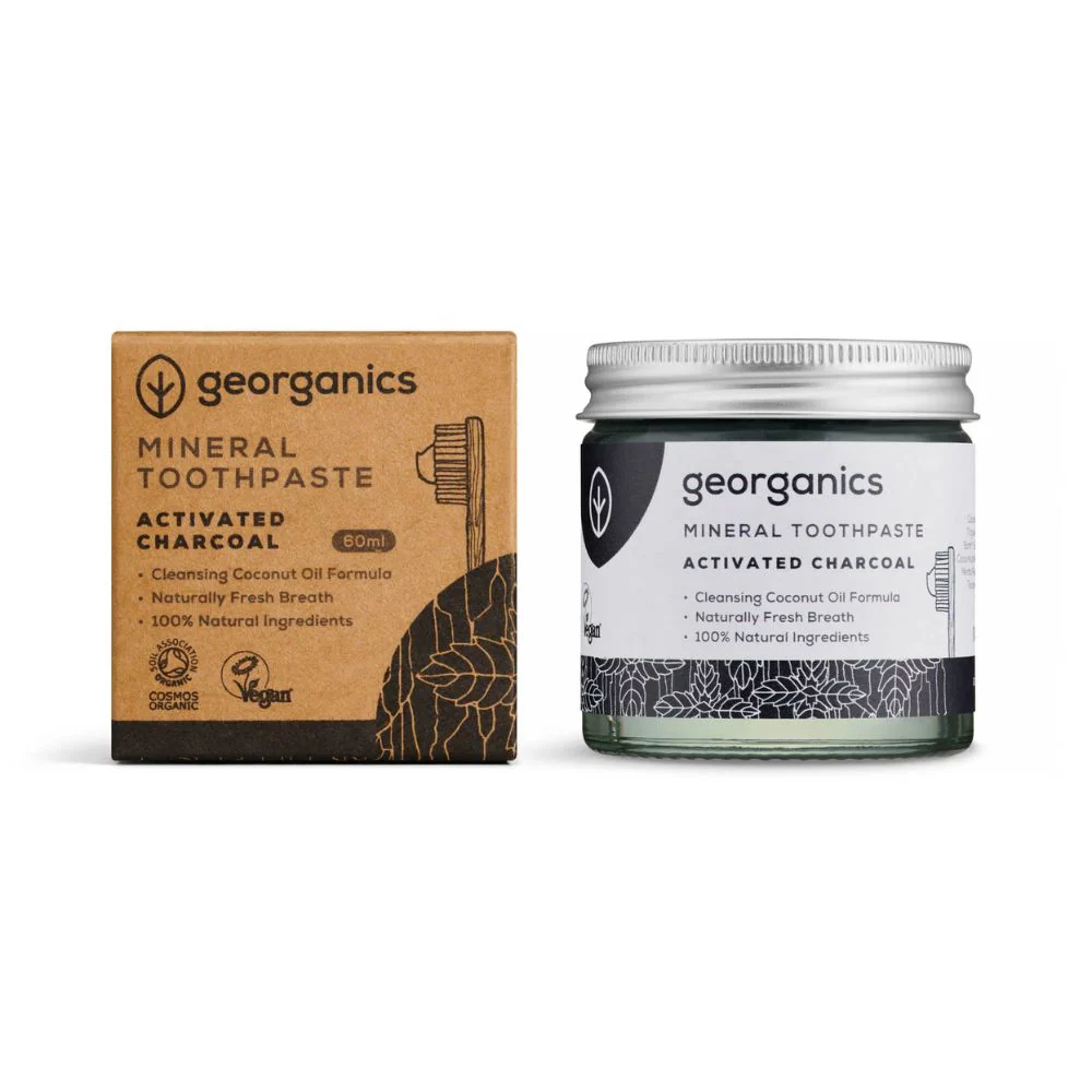 Georganics Fluoride Free Charcoal Toothpaste 60ml Natural Mineral Formula - Image 2
