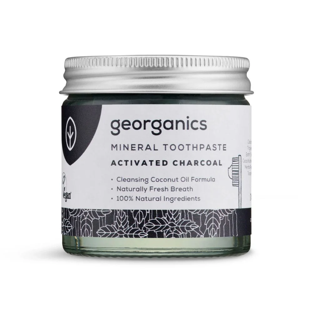 Georganics Fluoride Free Charcoal Toothpaste 60ml Natural Mineral Formula - Image 7