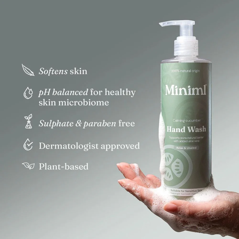 Miniml Cucumber + Aloe Vera Hand Soap 1L Refill | Fresh and Gentle Cleansing - Image 3