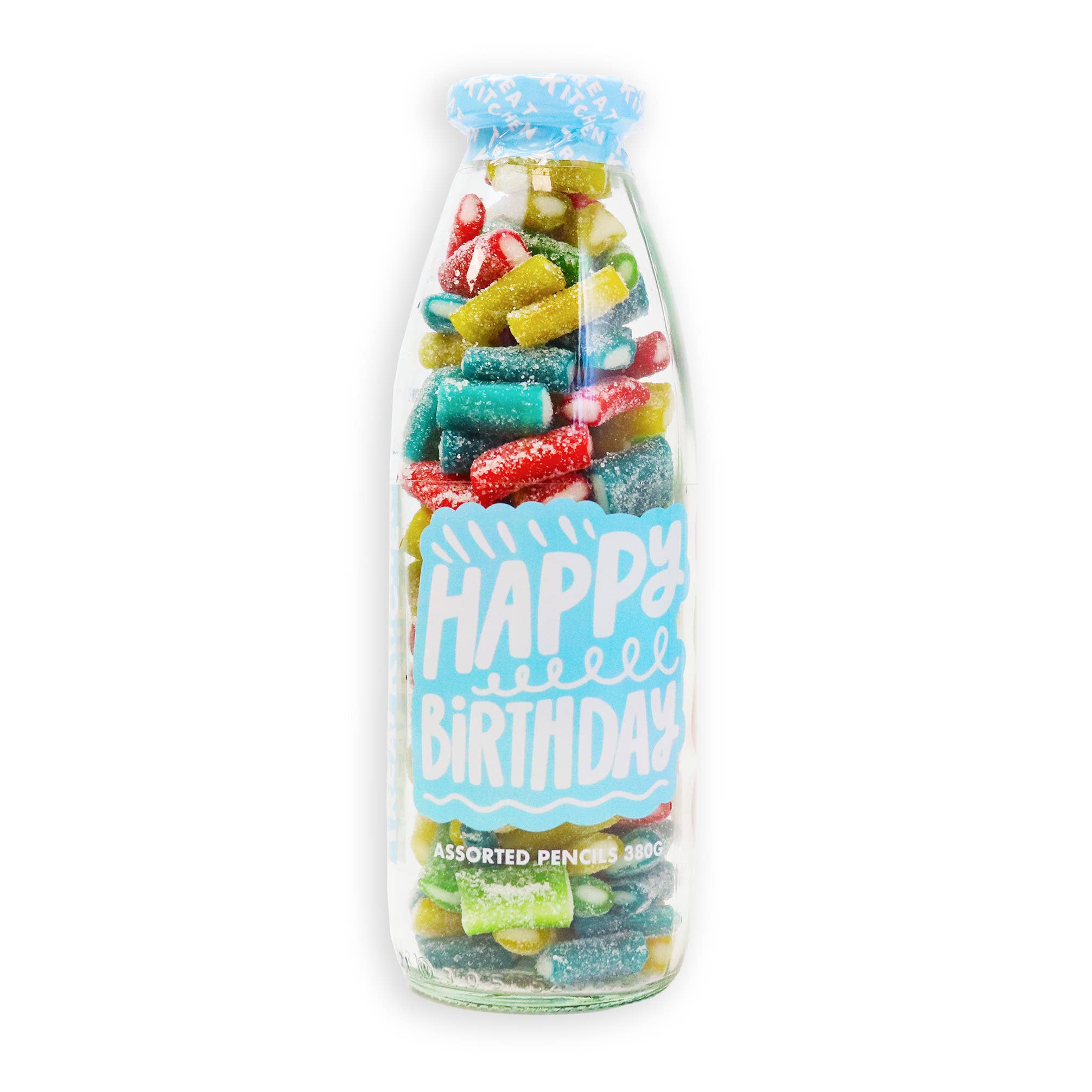 Happy Birthday Assorted Fruit Flavour Fizzy Gummy Pencils – 350g - Image 2