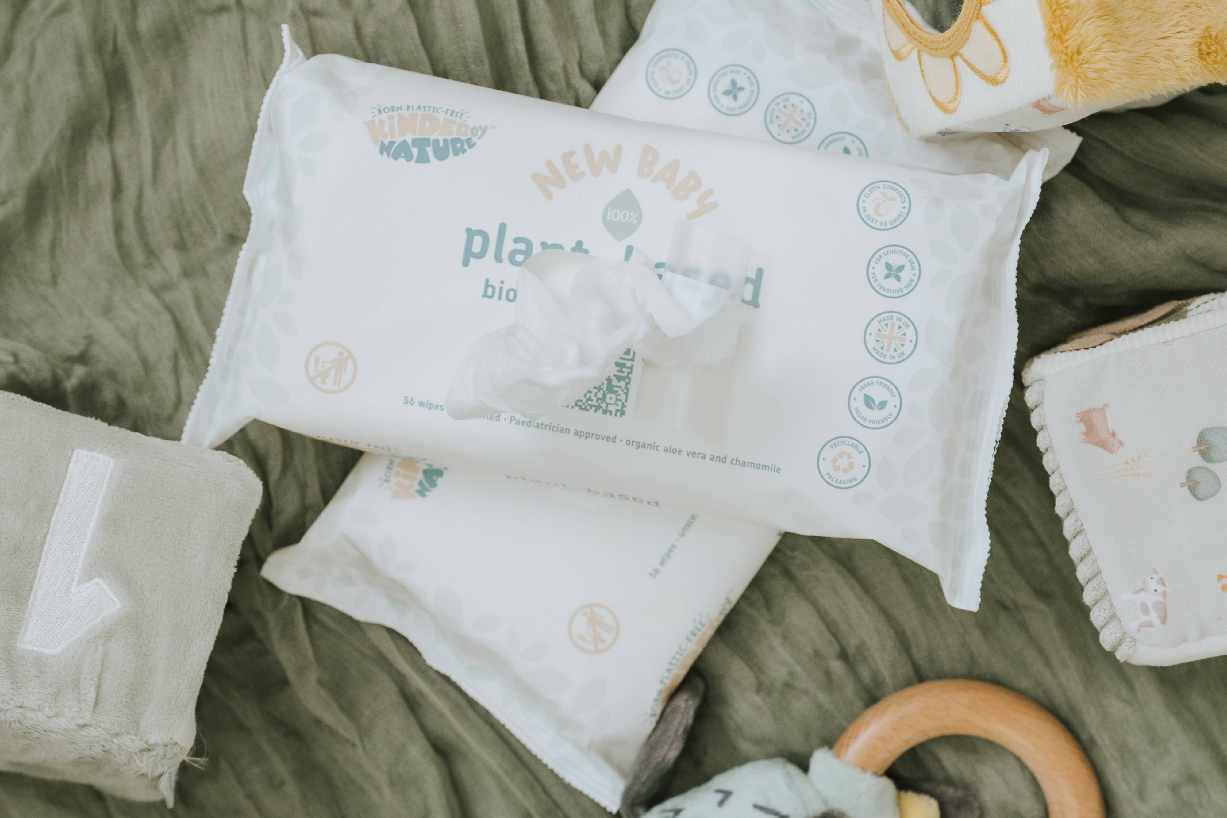 Kinder by Nature Plant-Based Baby Wipes | Biodegradable Plastic-Free Baby Wipes | Sensitive Skin - Image 5