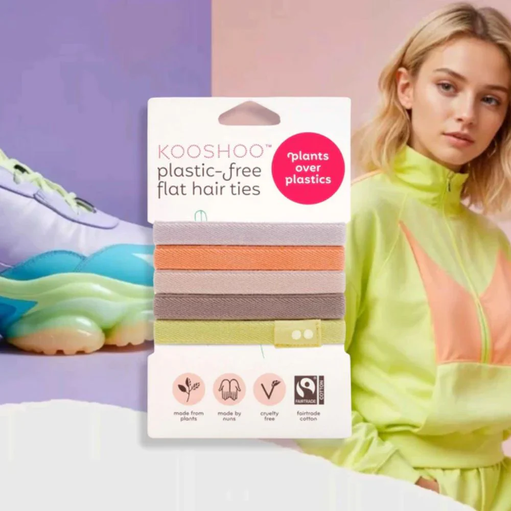 KOOSHOO Bright Spark Organic Plastic-Free Hair Ties – 5 Pack - Image 2