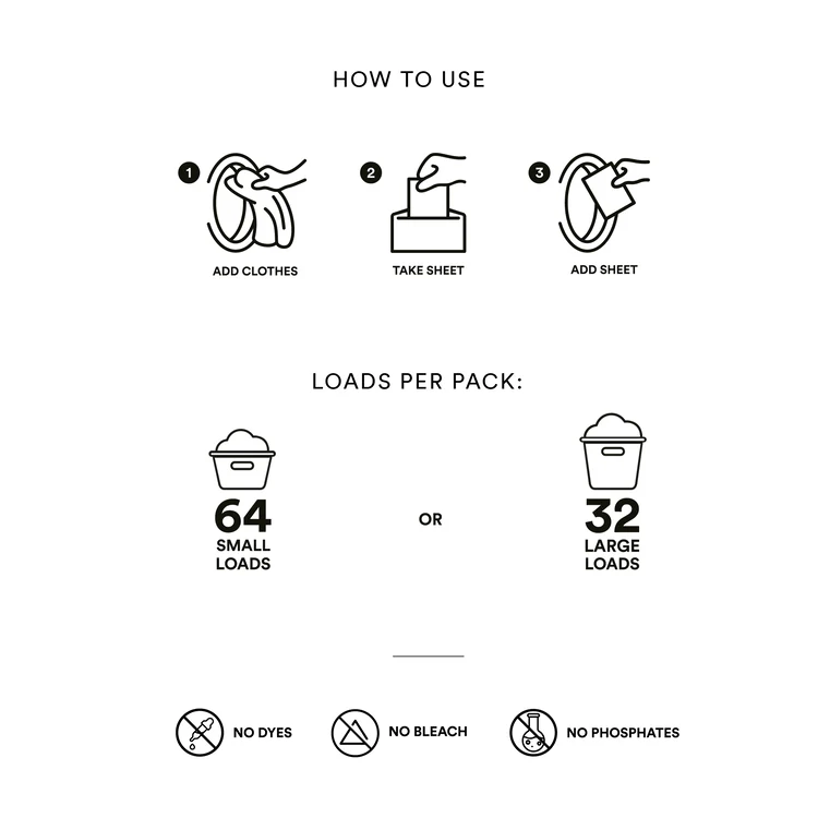 Zero Waste Club Eco-Friendly Laundry Detergent Sheets – Unscented | 64 Washes - Image 9