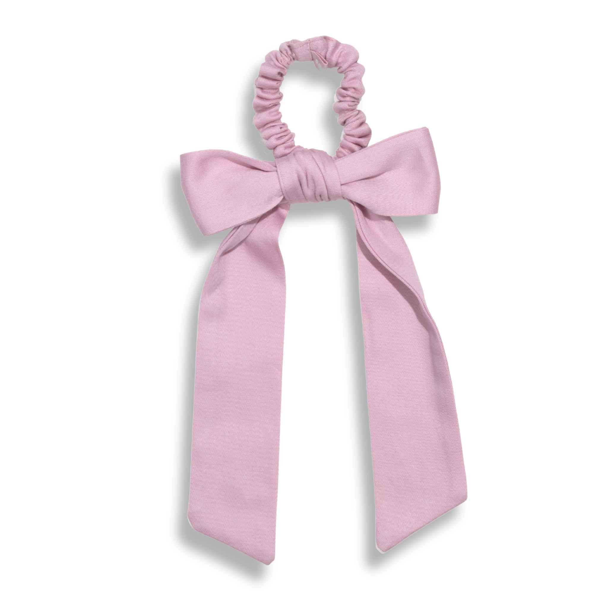 Multi-Use Organic Cotton Satin Bow Scrunchie – Violet Ice - Image 3