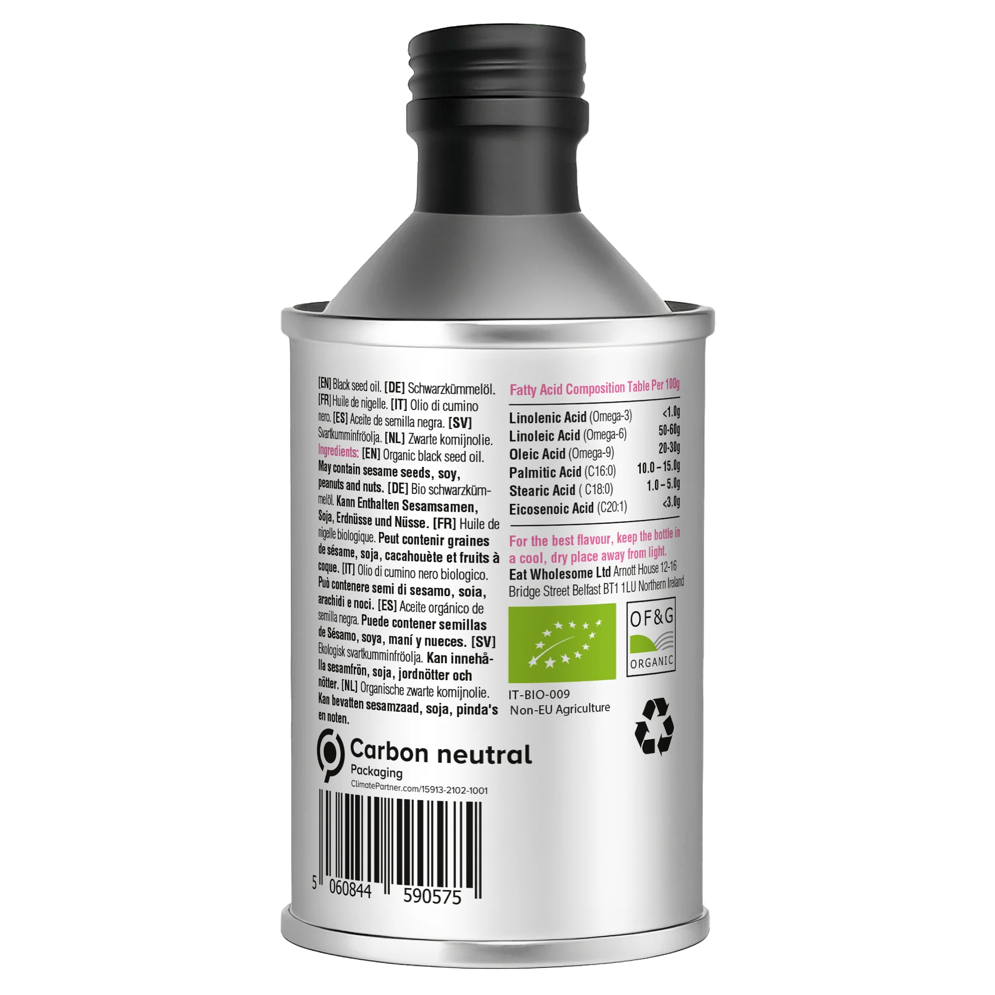 Eat Wholesome Organic Black Seed Oil 250ml | Cold-Pressed - Image 2
