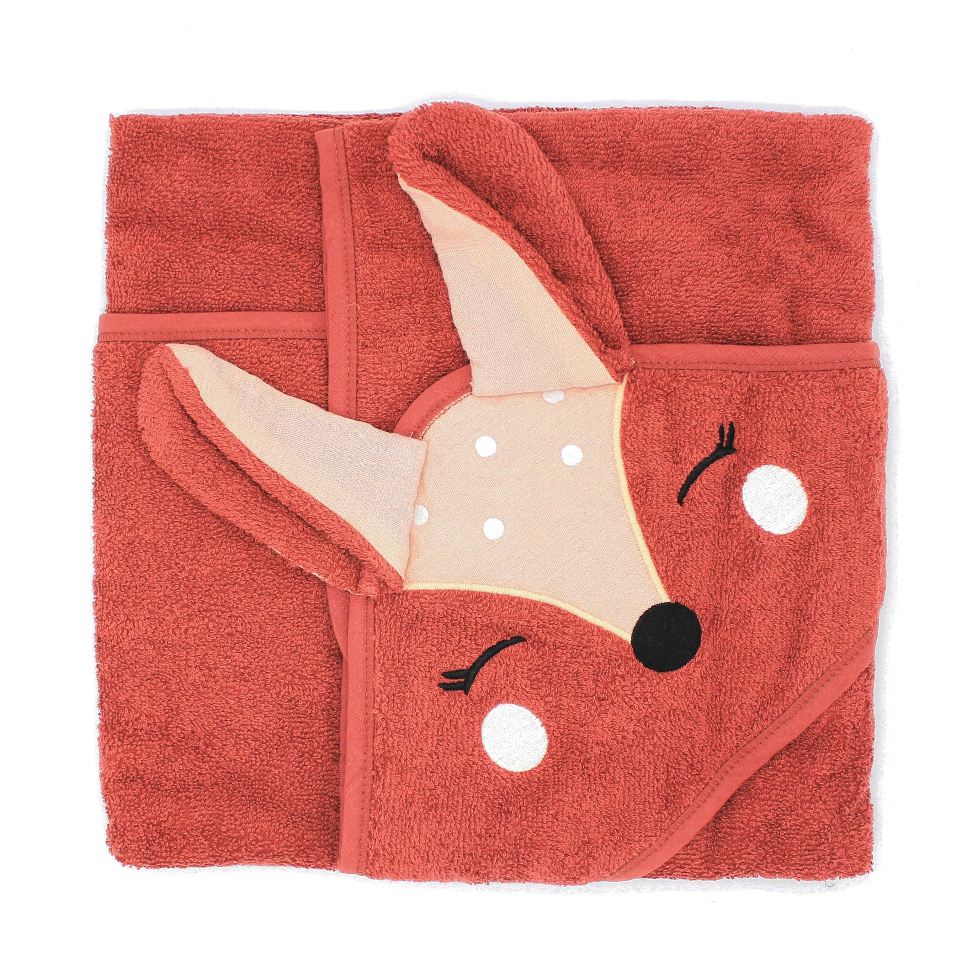 Animal Hooded Baby Towels – Organic Cotton (Fox, Lion, Rabbit Designs) - Image 2