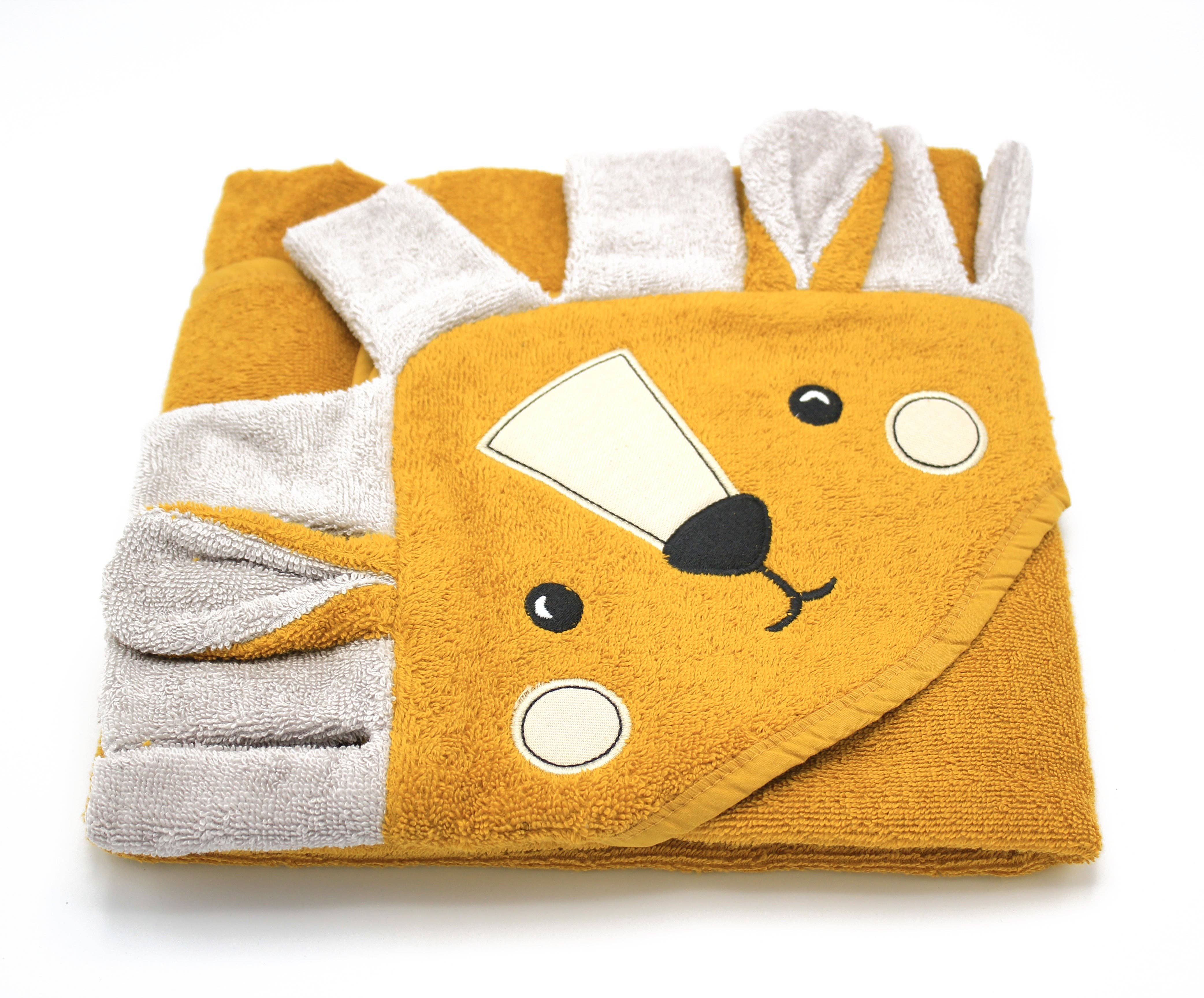 Animal Hooded Baby Towels – Organic Cotton (Fox, Lion, Rabbit Designs) - Image 3