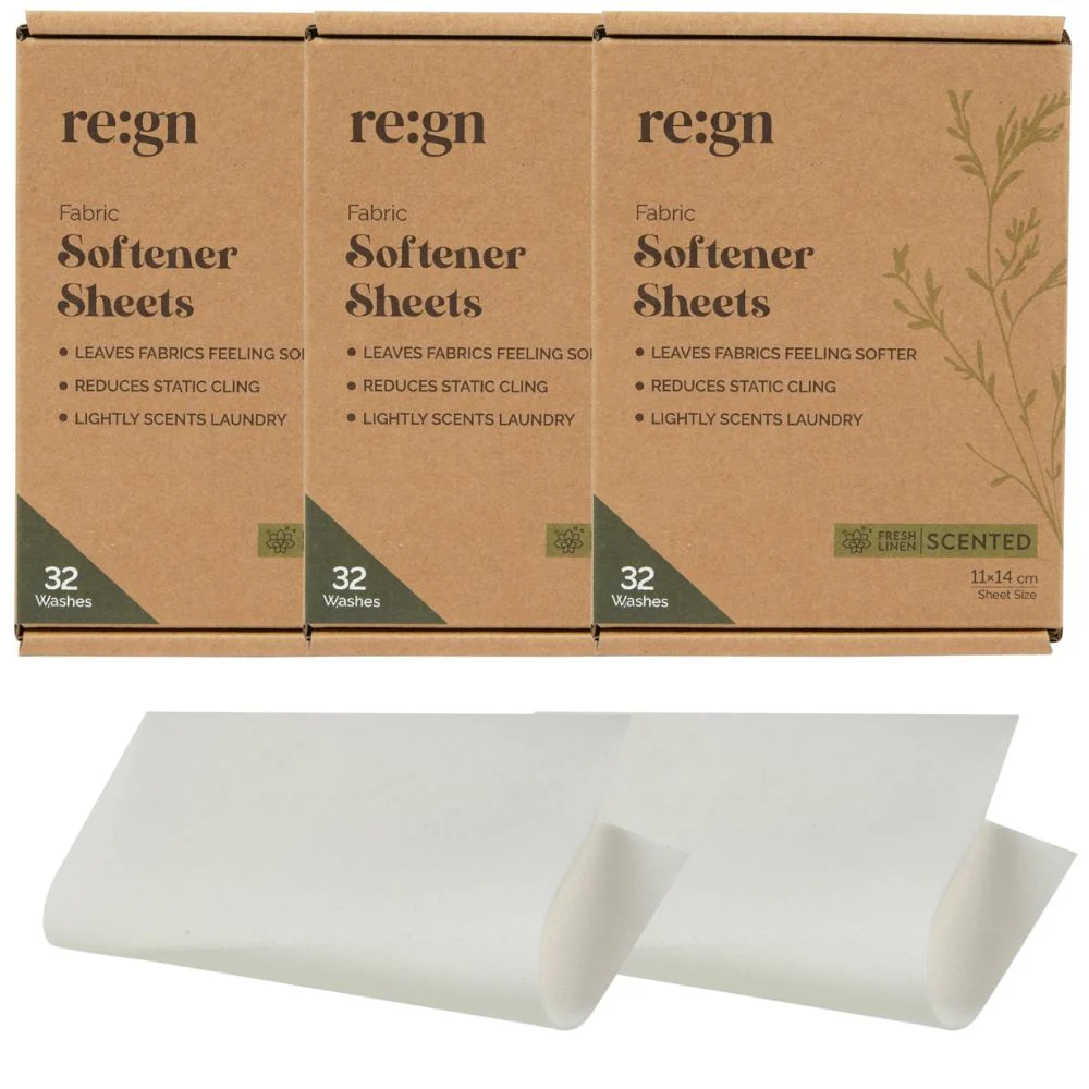 Re:gn Eco Fabric Softener Sheets – Fresh Linen Scent | Plastic-Free, Vegan, 96 Washes - Image 4