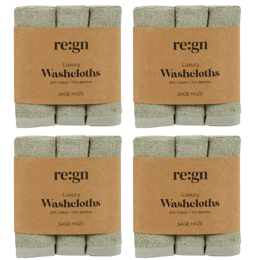 Re:gn Luxury Bamboo Face Cloths - 4 Pack Bundle – 12 Soft Face Cloths - Image 18