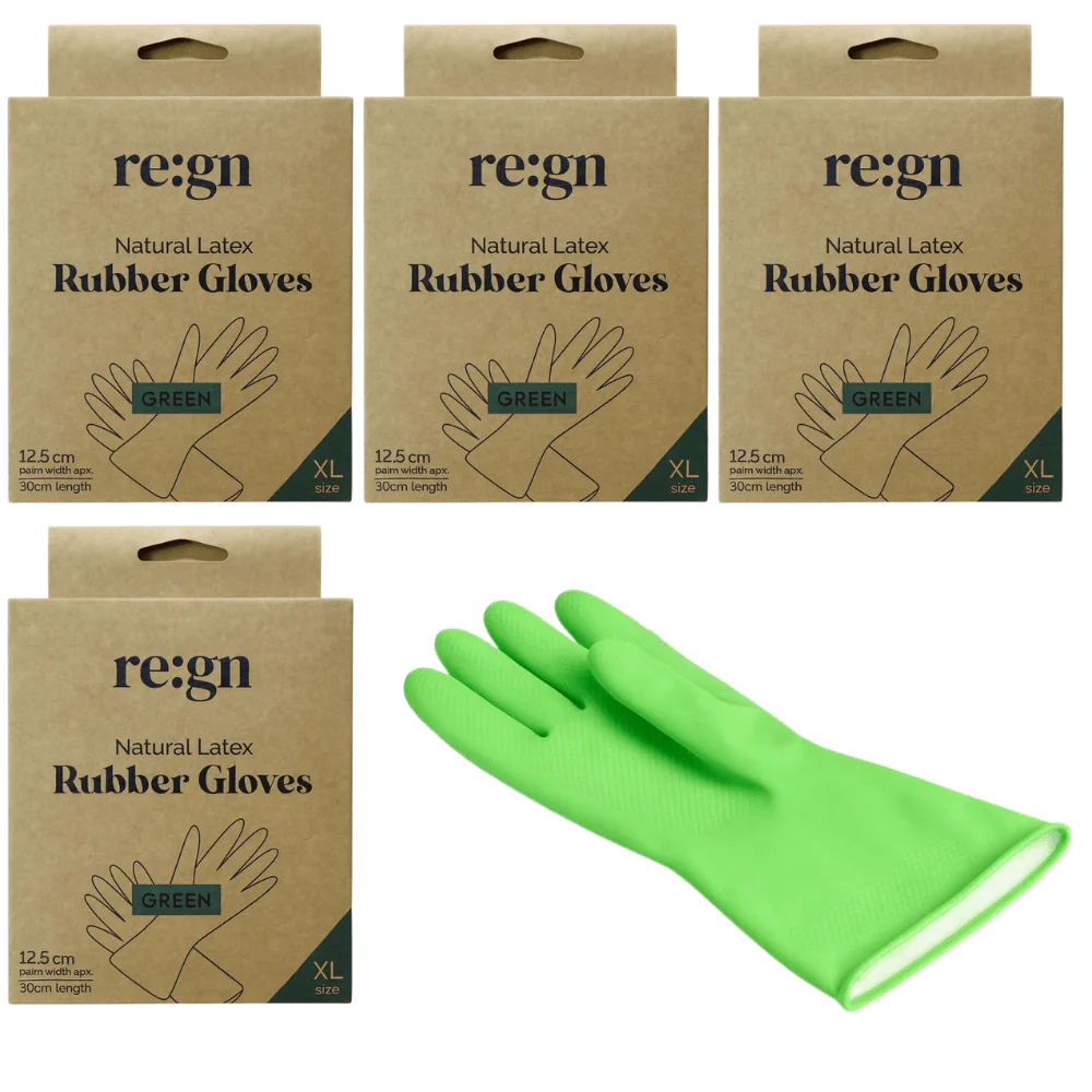re:gn Natural Latex Rubber Gloves - 4 Pack Bundle - Image 7