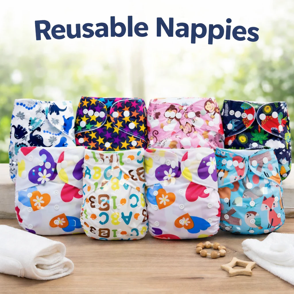 Re:gn Reusable Baby Cloth Nappies With Insert - 4 Pack Bundle – Choice Of Designs