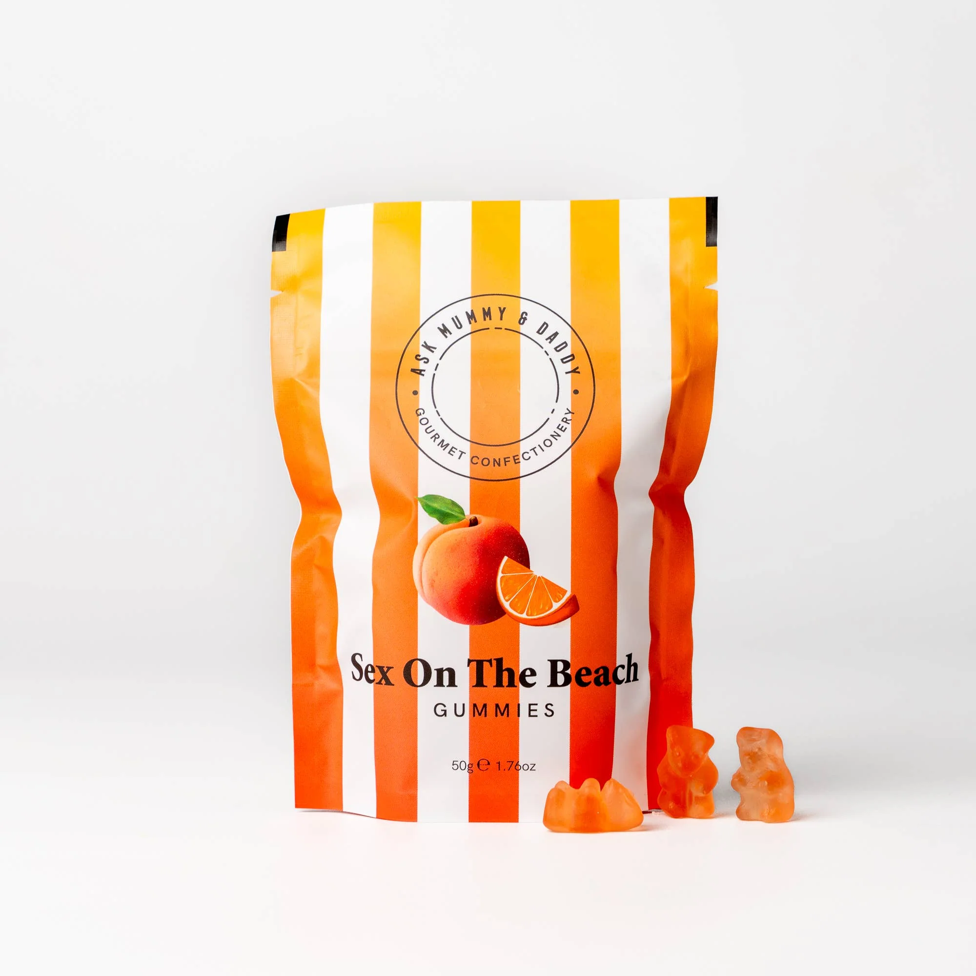 Ask Mummy & Daddy Sex On The Beach Gummies 50g Pouch – Peach Cocktail Gummies - Image 2