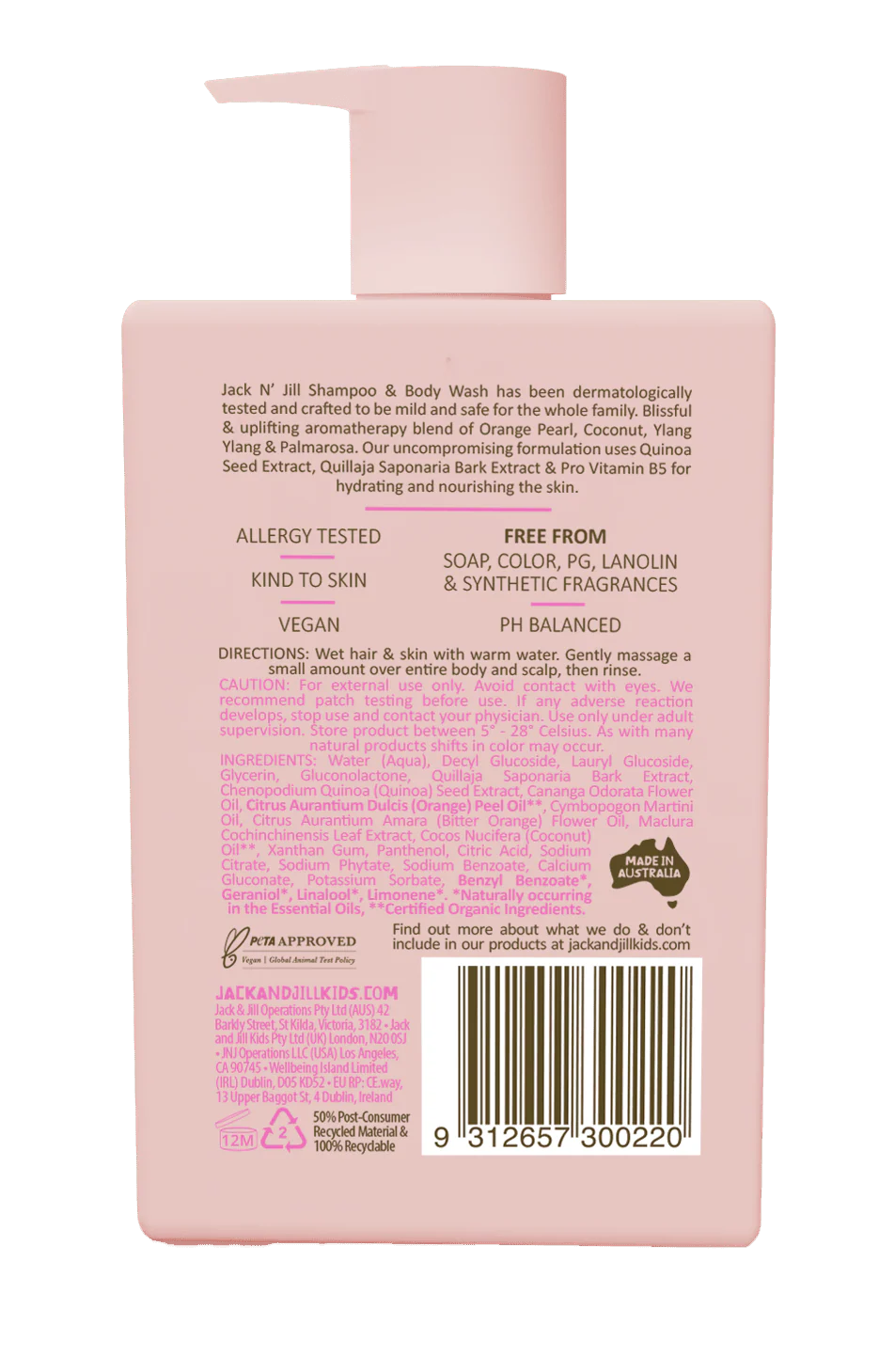 Jack N’ Jill Kids Shampoo & Body Wash -  300ml - Image 2
