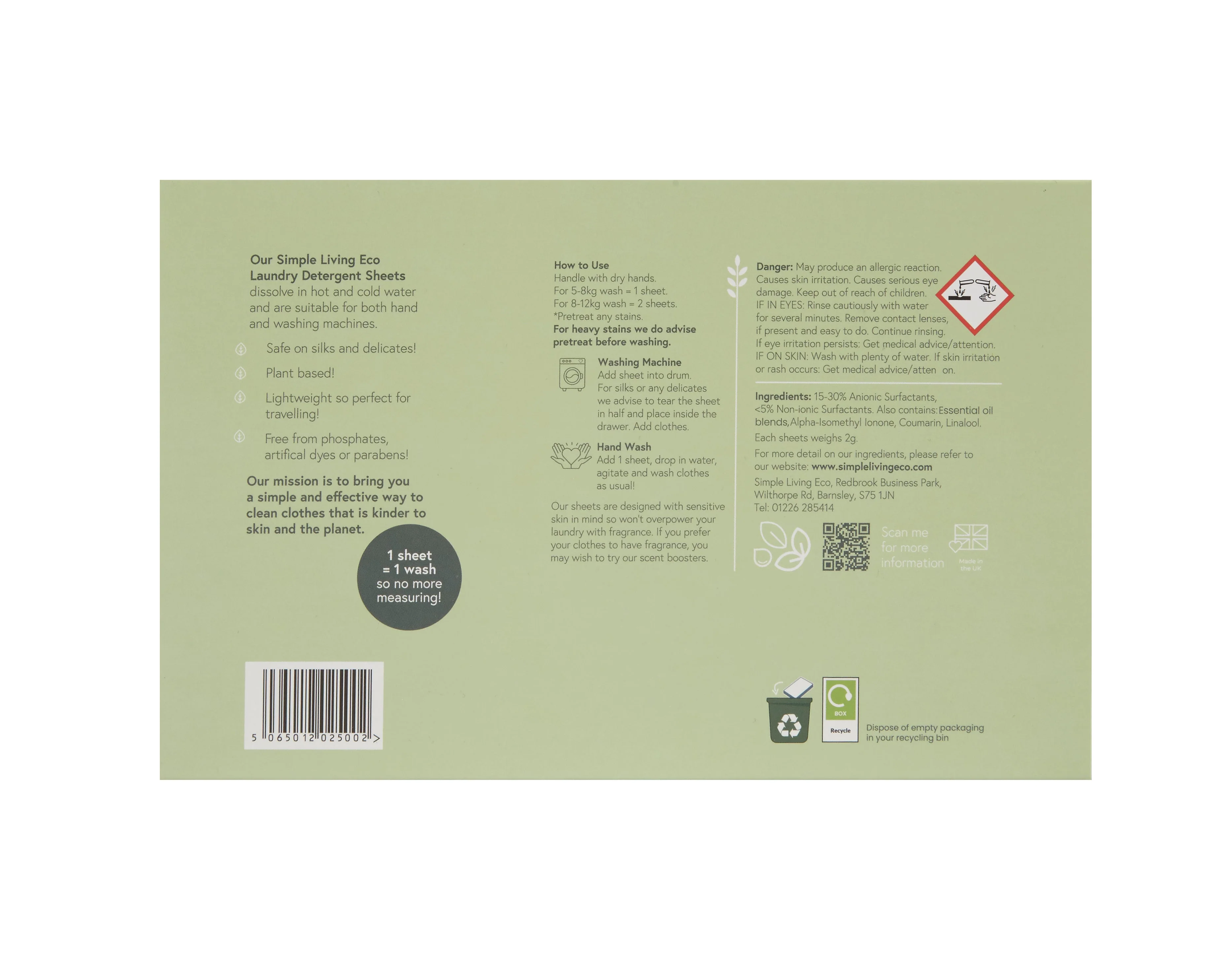 Simple Living Eco Laundry Detergent Sheets | 6 Pack (192 Washes) | UK Made - Image 3