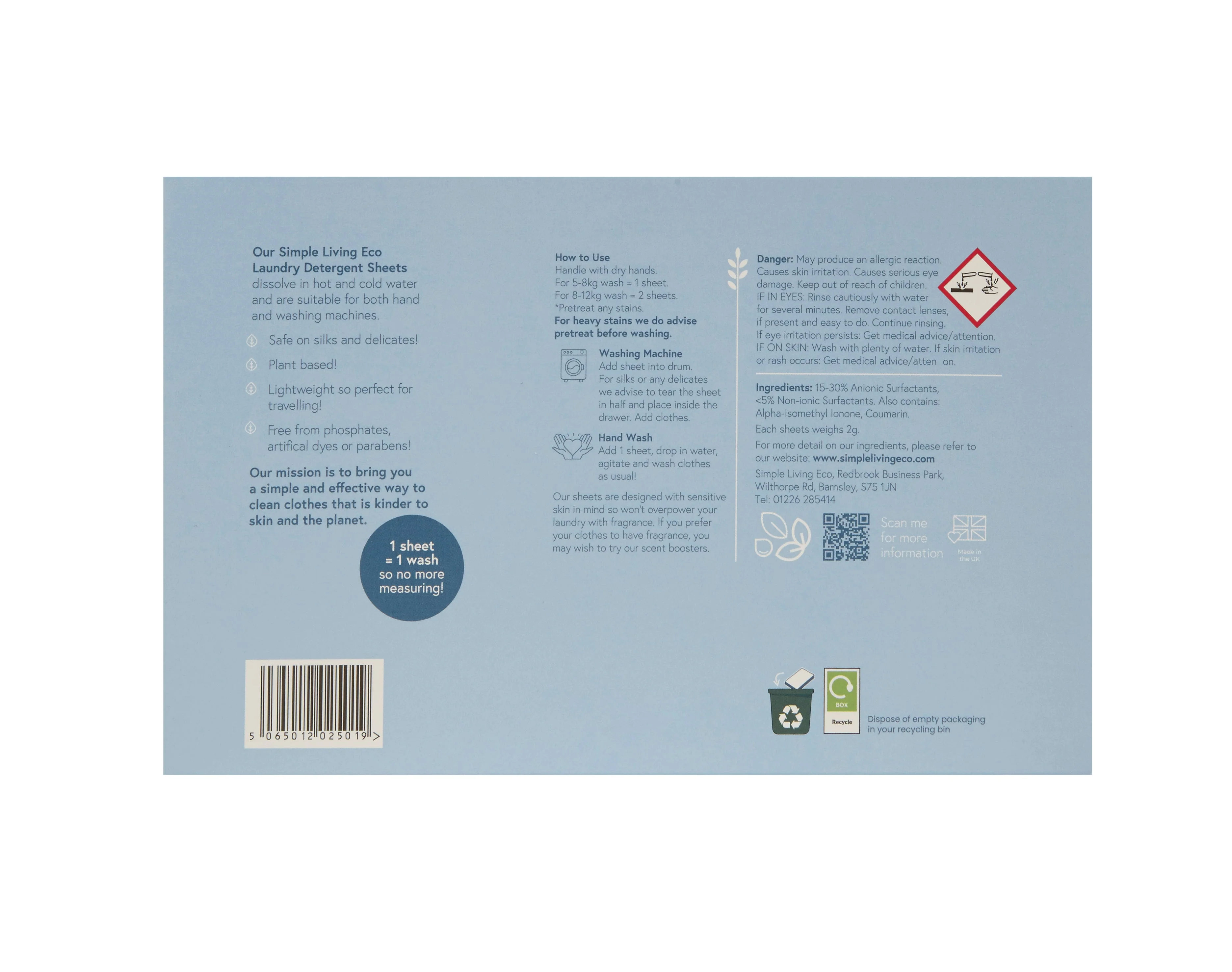 Simple Living Eco Laundry Detergent Sheets | 6 Pack (192 Washes) | UK Made - Image 4