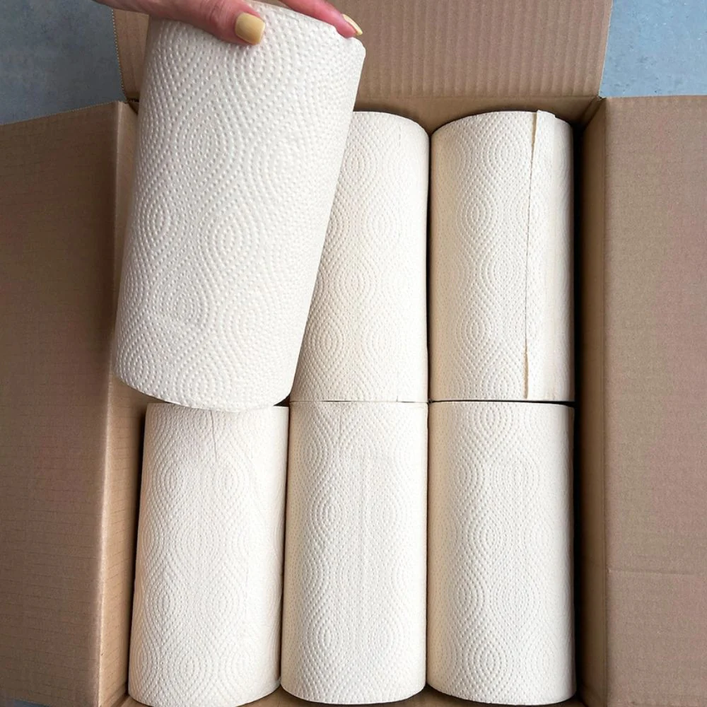 Unbleached Bamboo Kitchen Roll Single Roll – 120 Sheets FSC Certified - Image 2